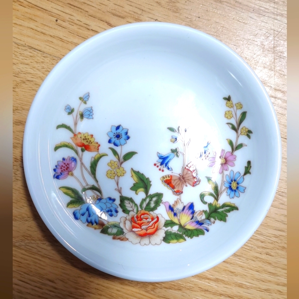 Aynsley Bone China Cottage Garden Pin/Trinket Dish 4 1/2"Diameter